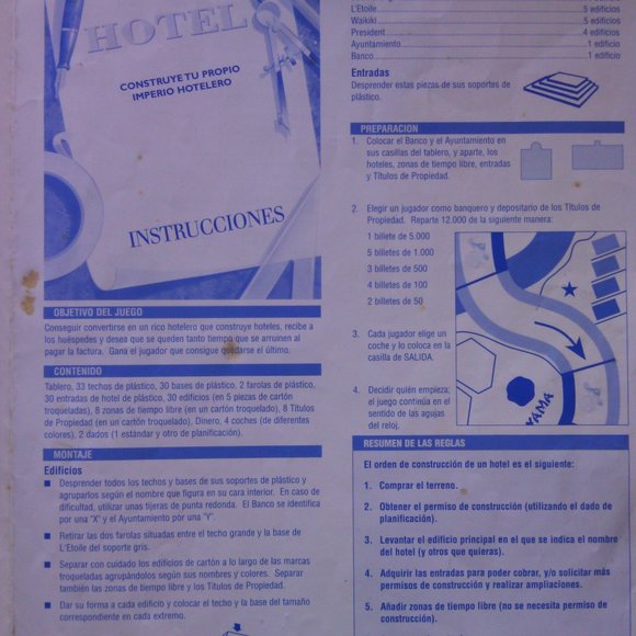 Hotel board game Spanish Version real-estate game 3 dimensional buildings player - Picture 16 of 16